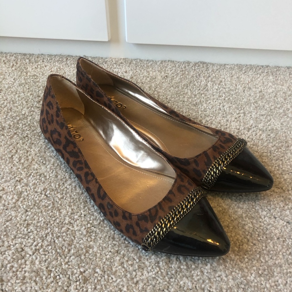 🐆 Leopard Print Flats with Black Toe Cap